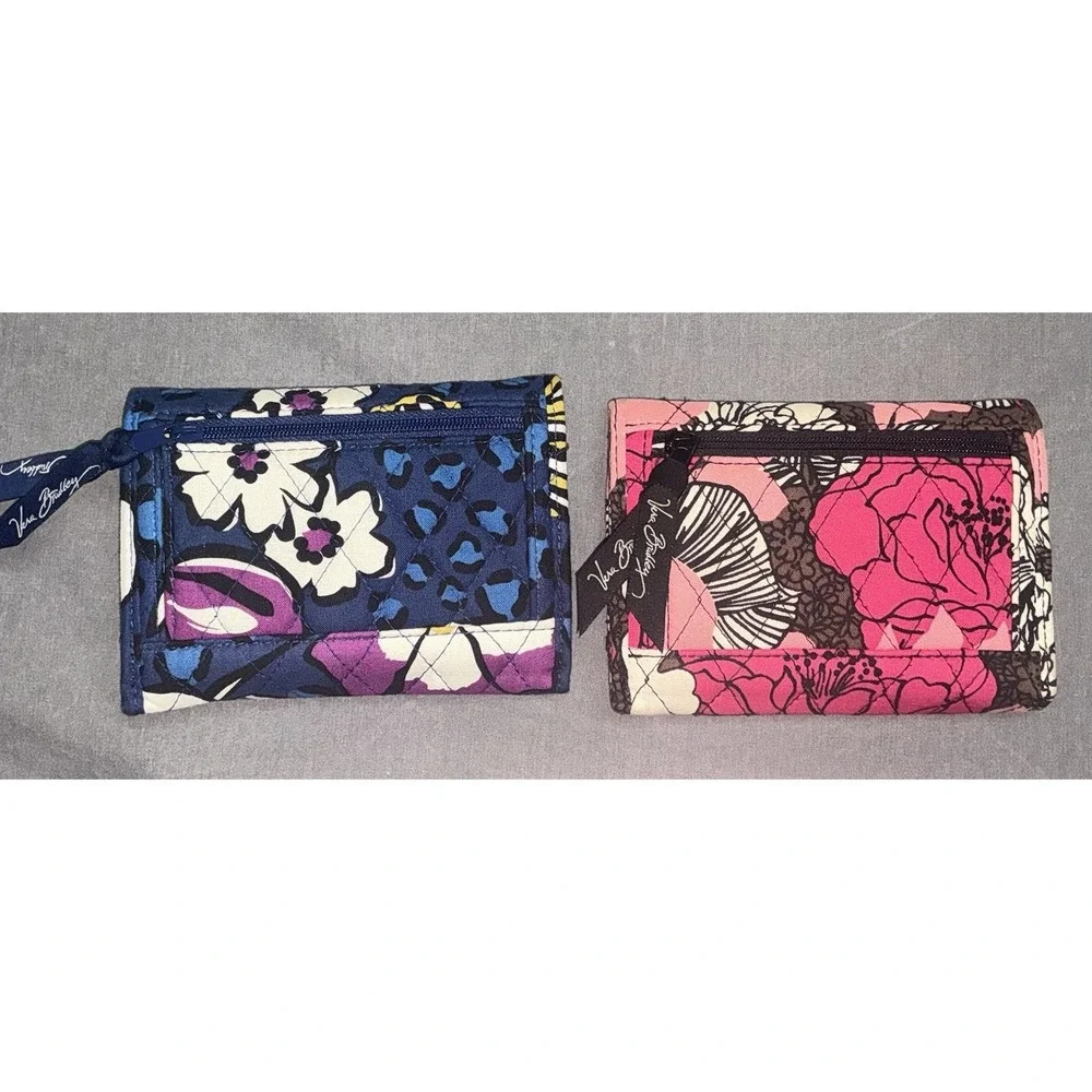 Vera Bradley Floral Quilted Multicolor Zip-Around Women's Wallets Lot of 2 - Picture 2 of 9
